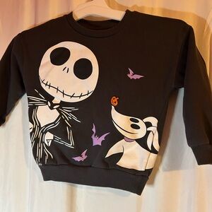 Disney Black Sweatshirt with Jack Skeleton